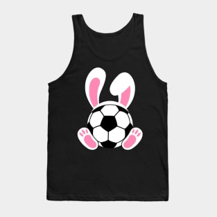 Soccer Easter bunny with rabbit ears bunny feet Tank Top